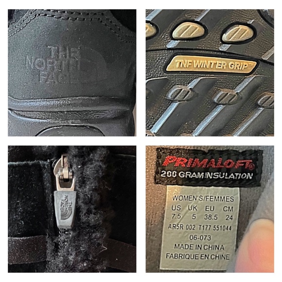 The North Face Black Primaloft 200 Gram Waterproof Boots, Size 7.5 - Picture 12 of 14